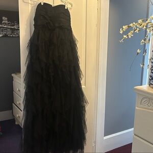 Elegant Black Strapless Maxi Dress